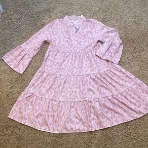 SHEIN NWT pale pink leopard print tunic dress. Size Large.